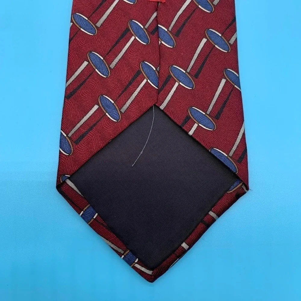 Vintage Gianfranco Ruffini Red Geometric Print Silk Men's Classic Neck Tie